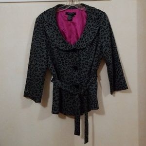 Sandro Animal Print 3/4 sleeve jacket